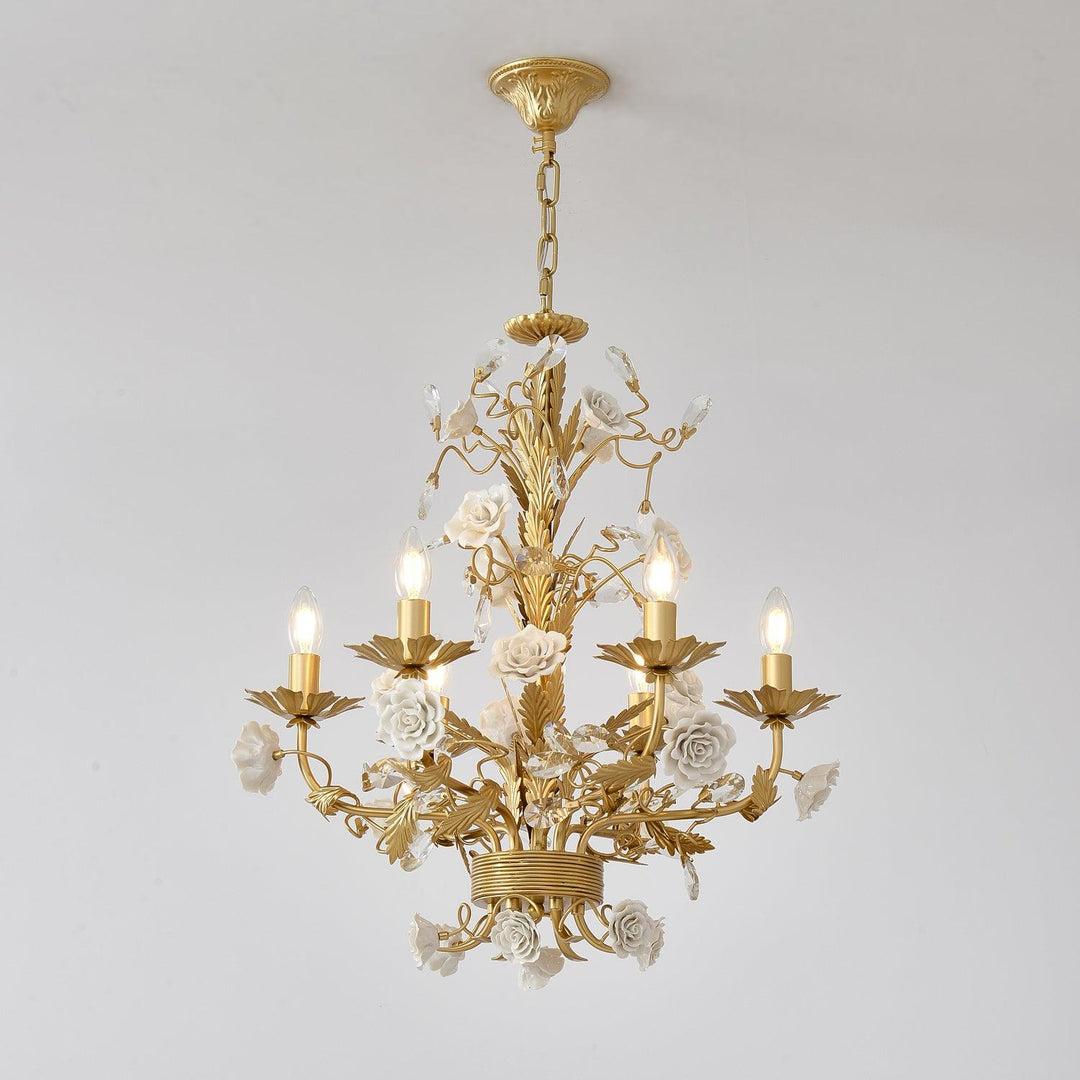 White Rose Crystal Chandelier - Vakkerlight