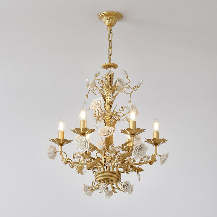 White Rose Crystal Chandelier - Vakkerlight