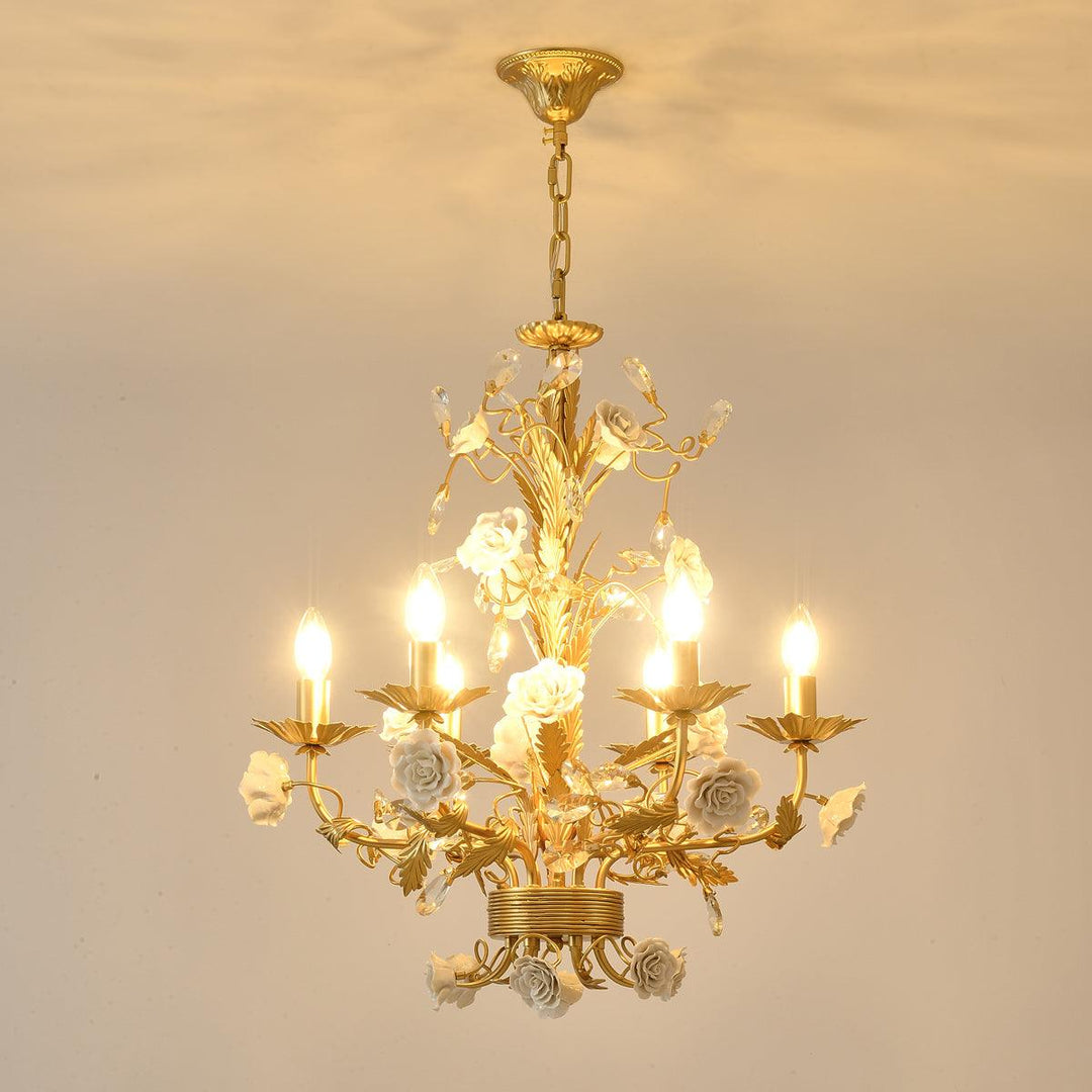 White Rose Crystal Chandelier - Vakkerlight