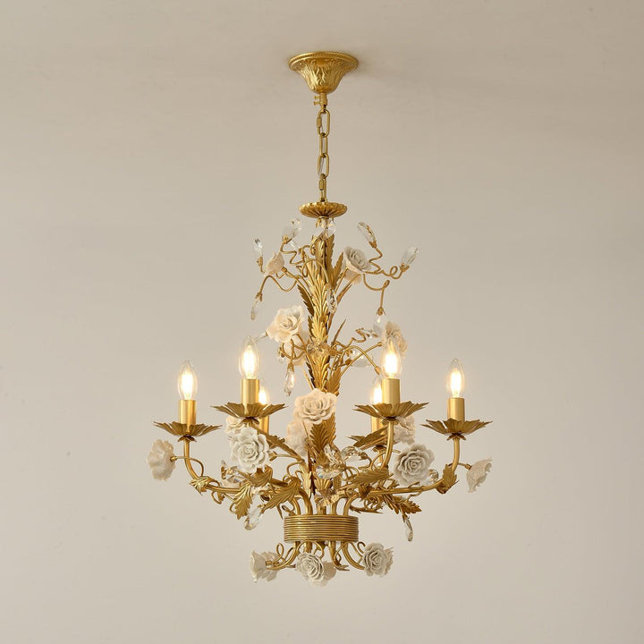 White Rose Crystal Chandelier - Vakkerlight