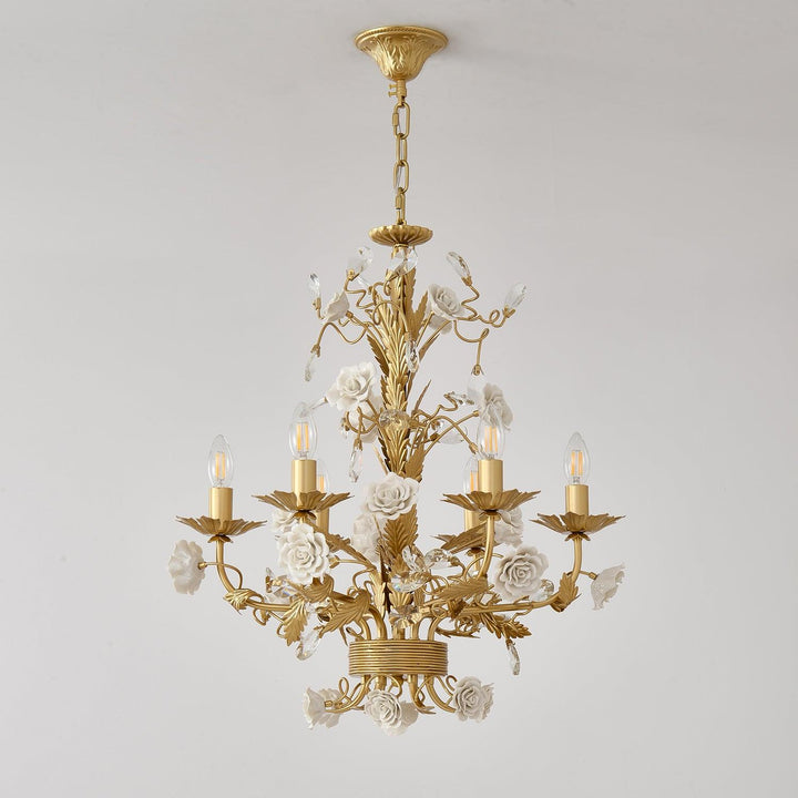 White Rose Crystal Chandelier - Vakkerlight