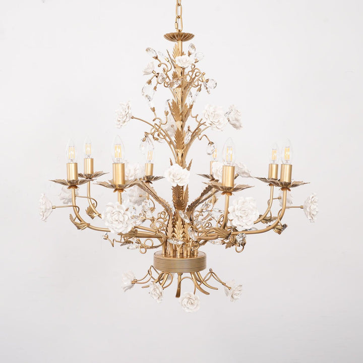 White Rose Crystal Chandelier - Vakkerlight