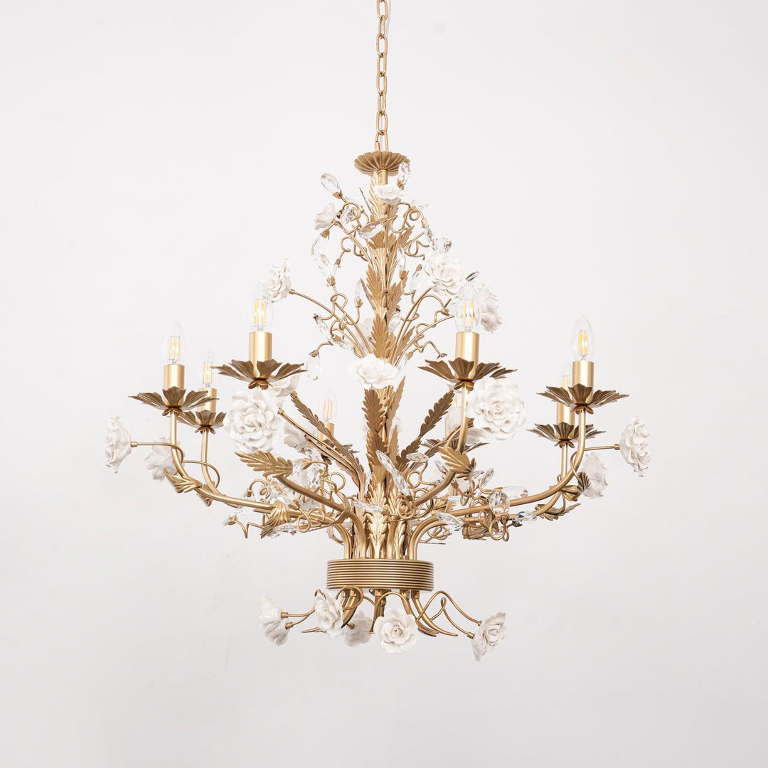 White Rose Crystal Chandelier - Vakkerlight