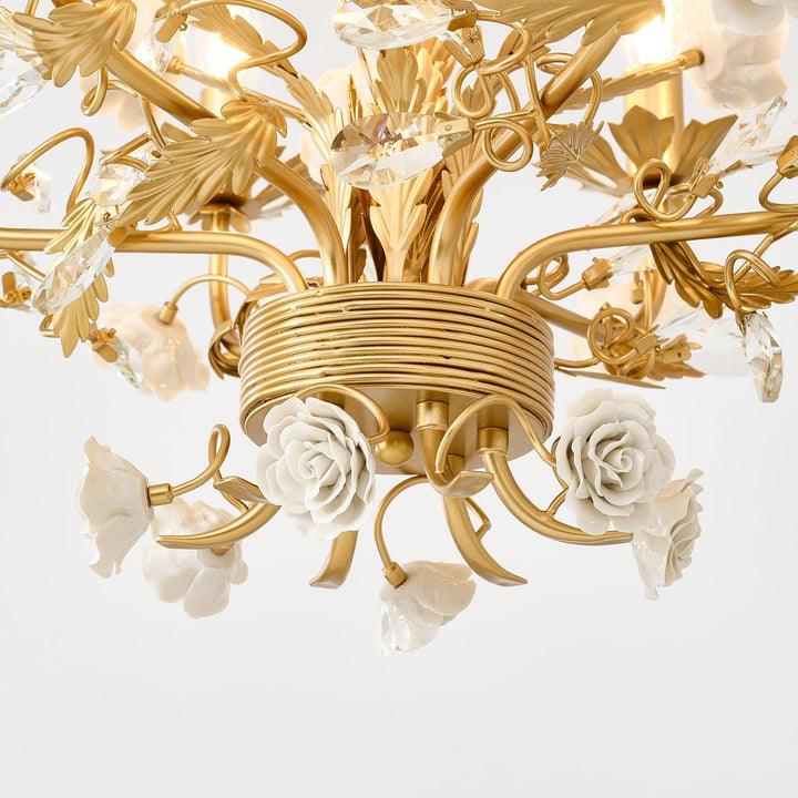 White Rose Crystal Chandelier - Vakkerlight