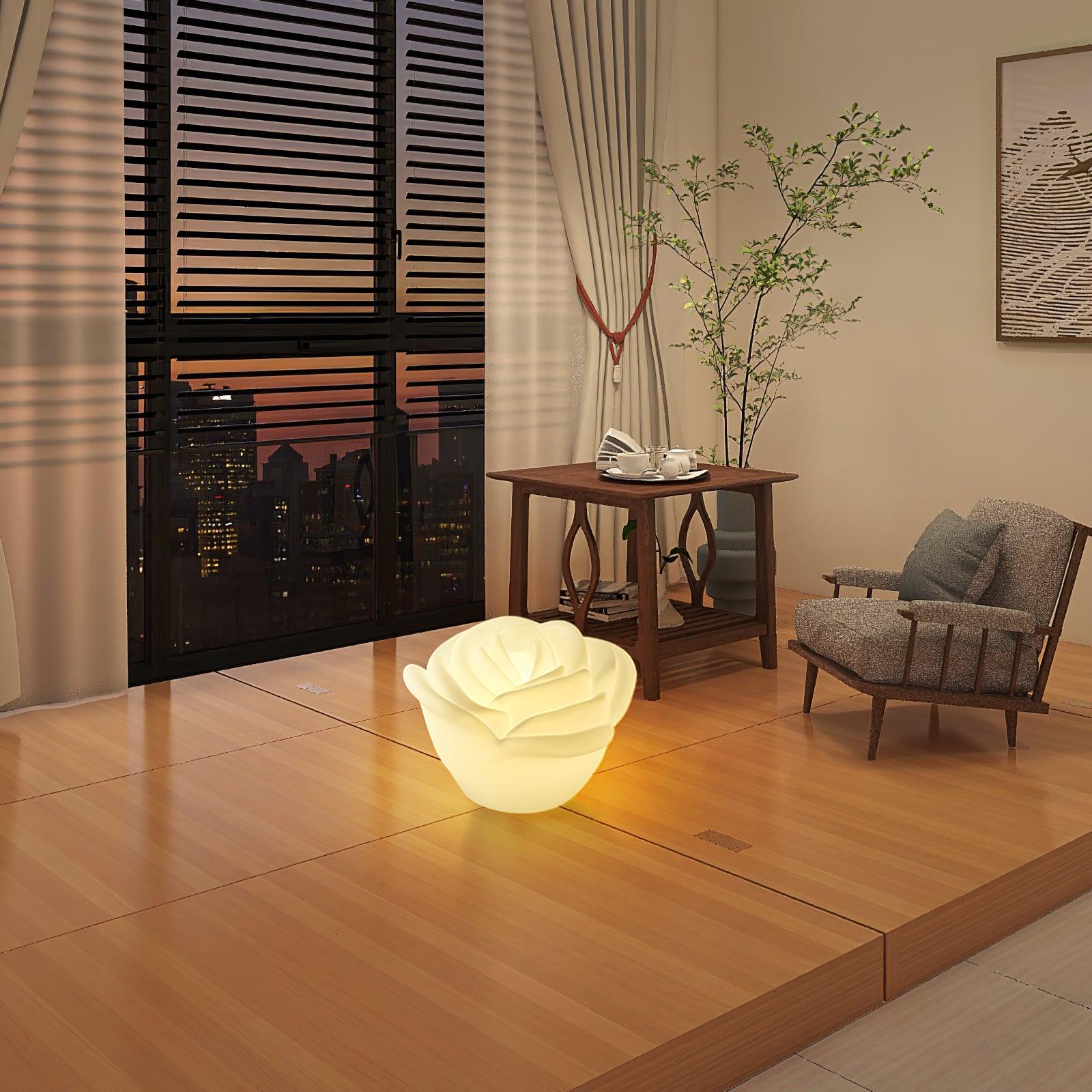 White Rose Shaped LED Table Lamp – Vakkerlight