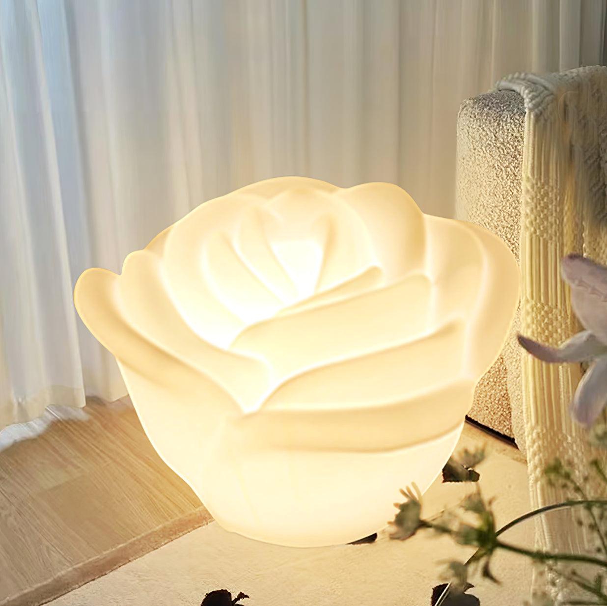 White Rose Shaped LED Table Lamp – Vakkerlight