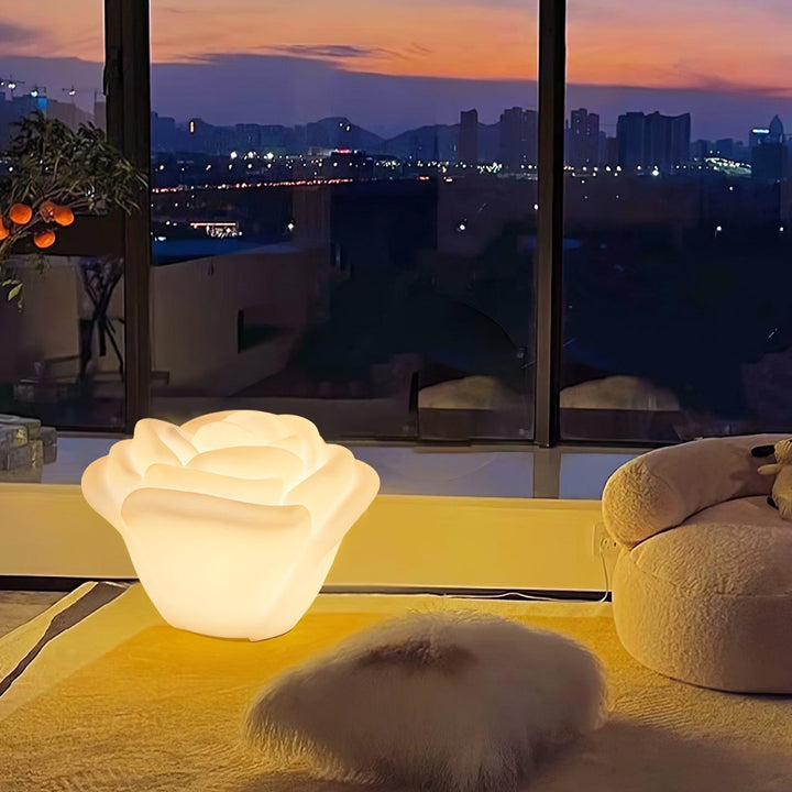 White Rose Shaped LED Table Lamp - Vakkerlight