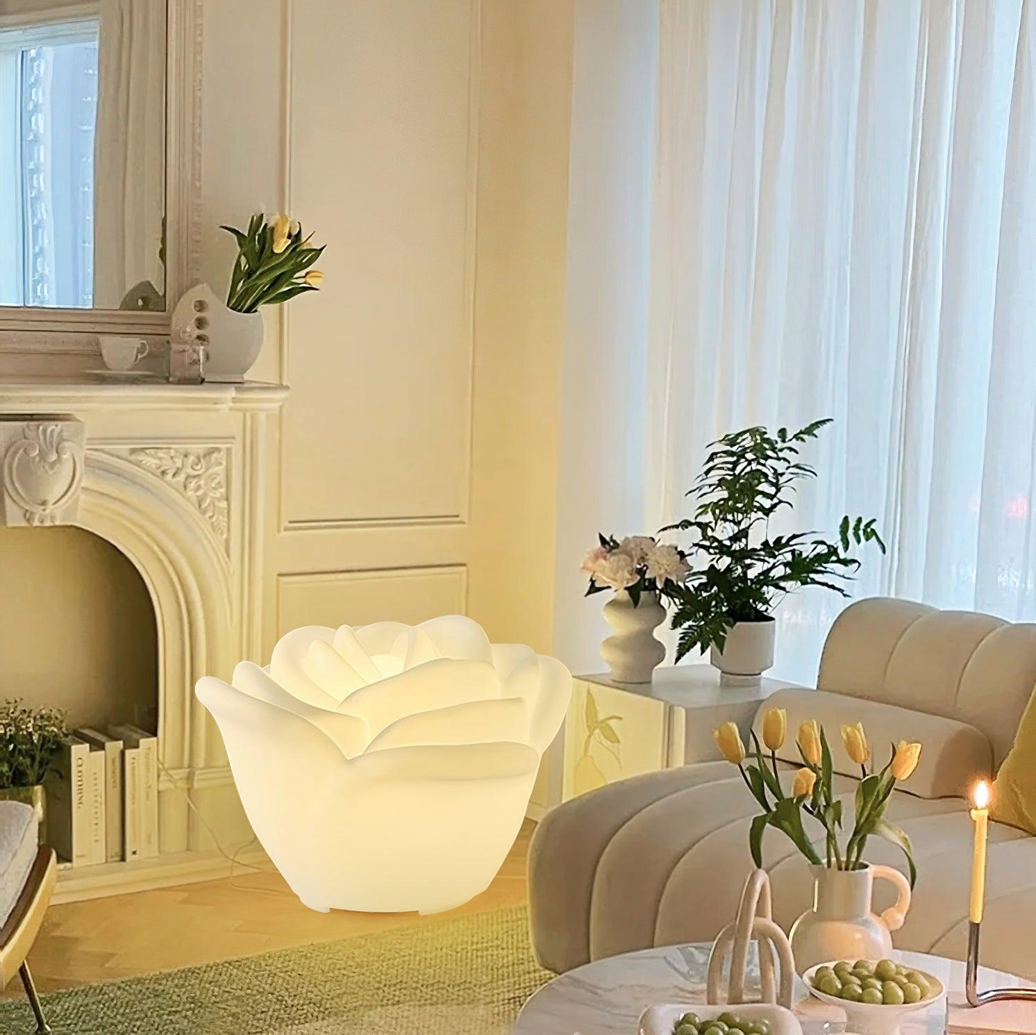 White Rose Shaped LED Table Lamp – Vakkerlight