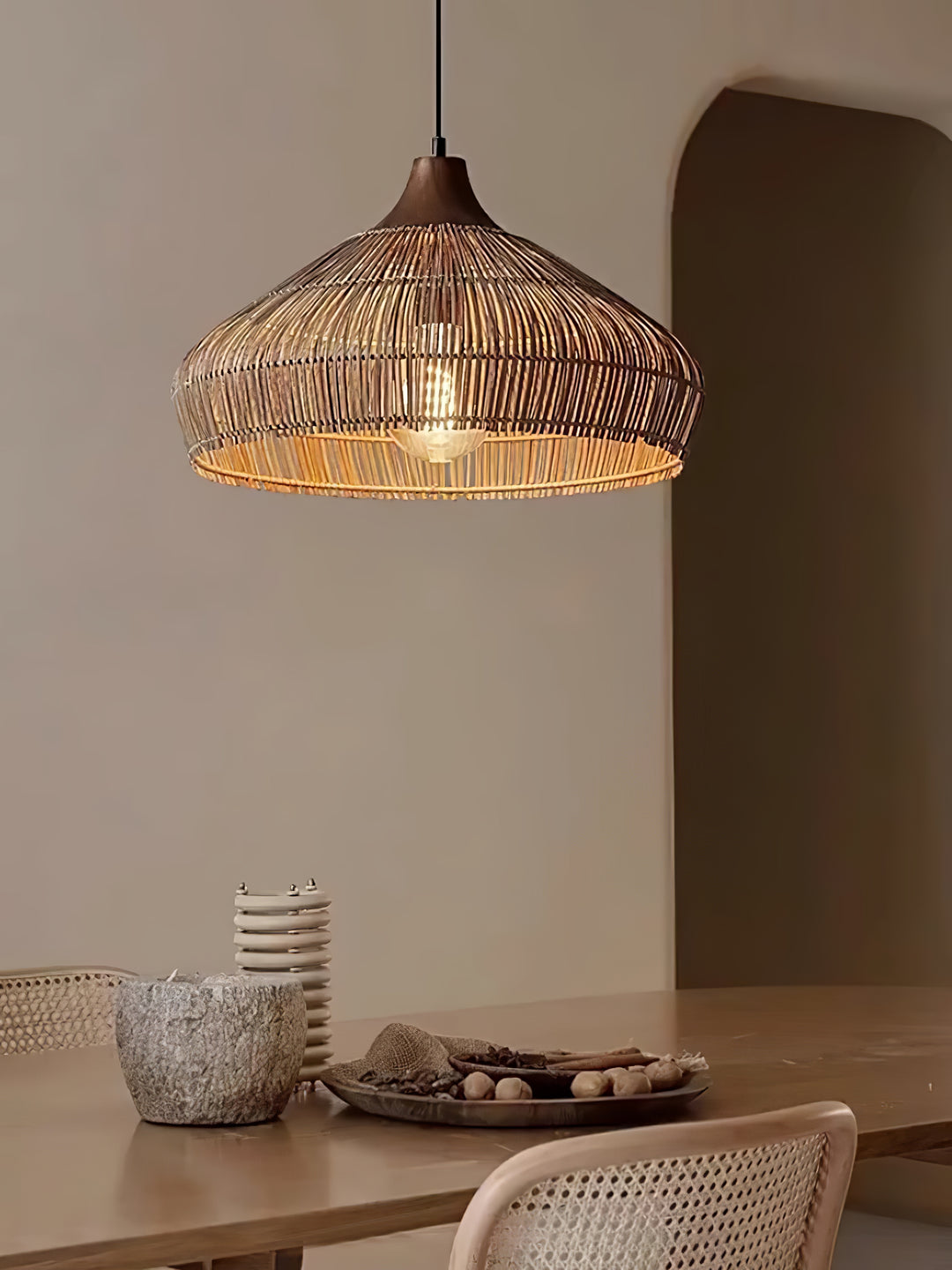 Wicker Rattan Pendant Light - Vakkerlight