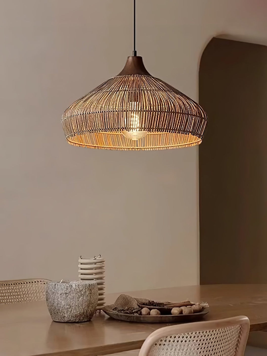 Wicker Rattan Pendant Light - Vakkerlight