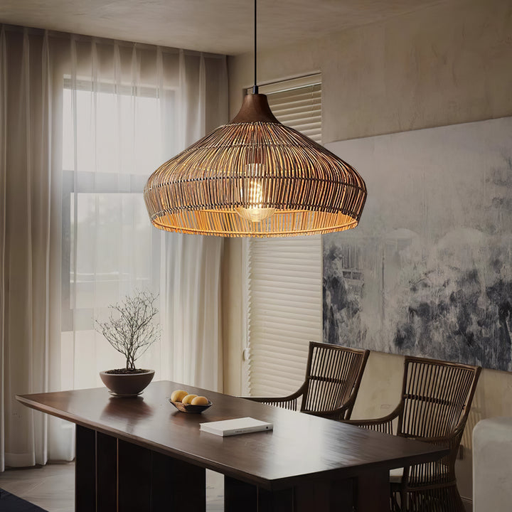 Wicker Rattan Pendant Light - Vakkerlight