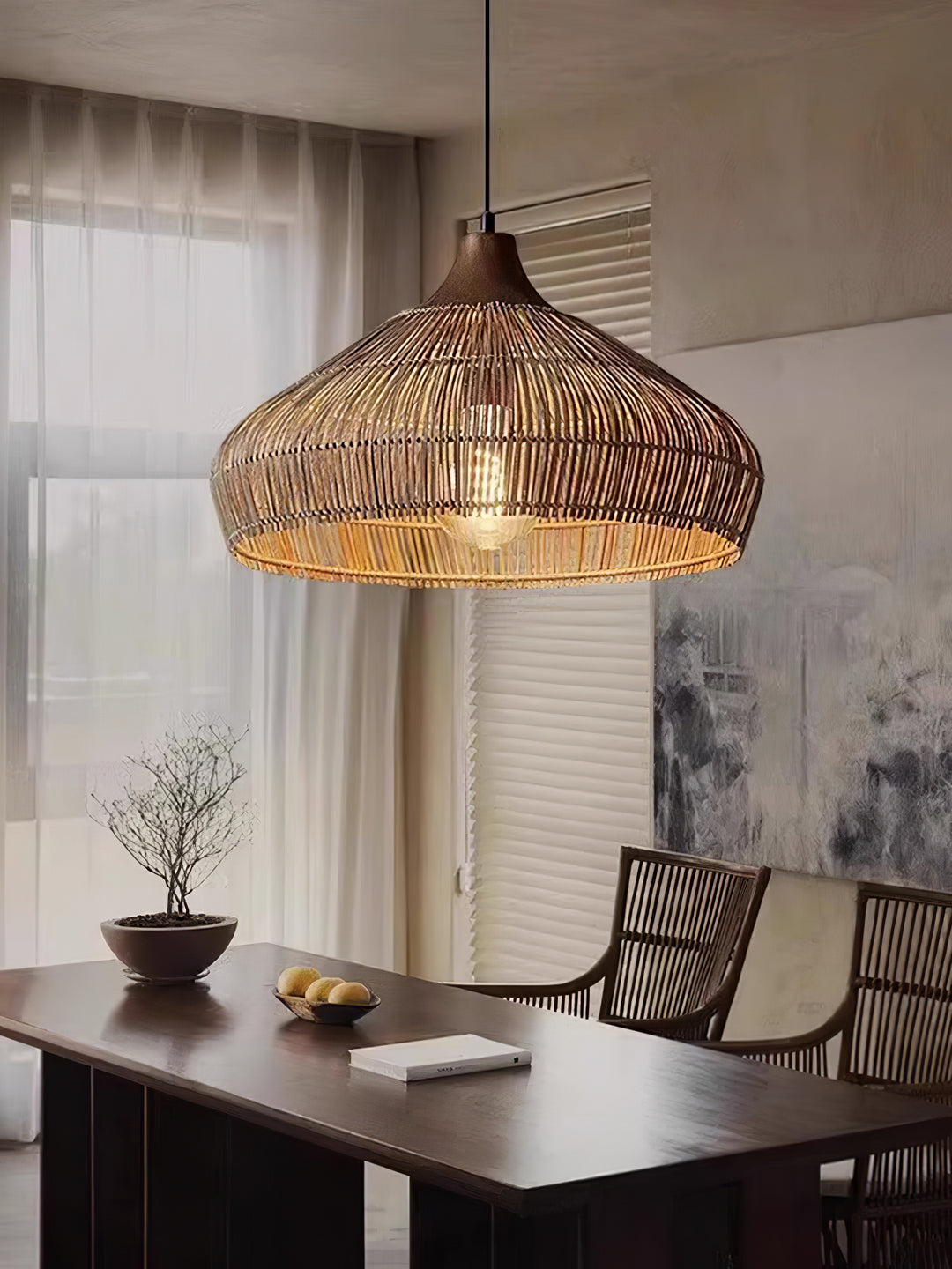 Wicker Rattan Pendant Light - Vakkerlight