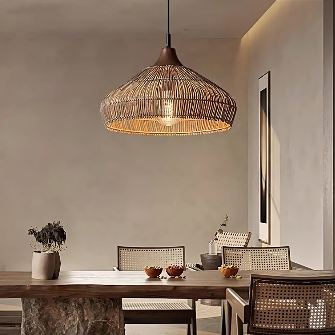 Wicker Rattan Pendant Light - Vakkerlight