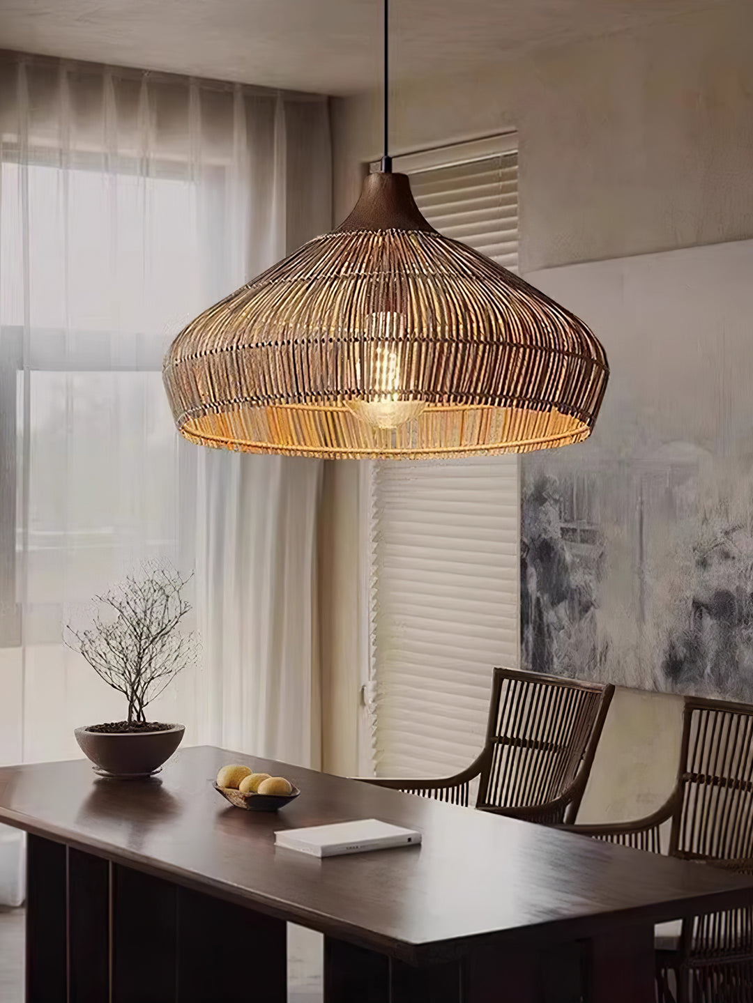 Wicker Rattan Pendant Light - Vakkerlight