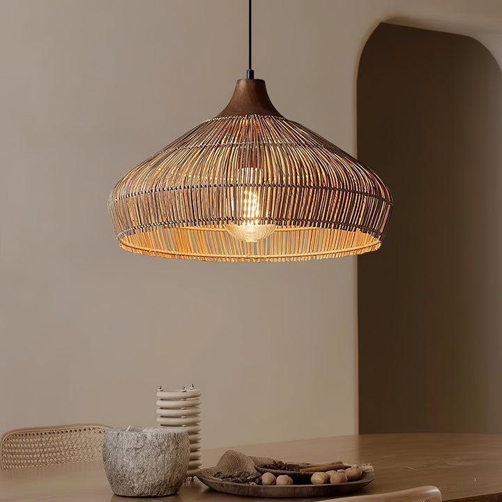 Wicker Rattan Pendant Light - Vakkerlight