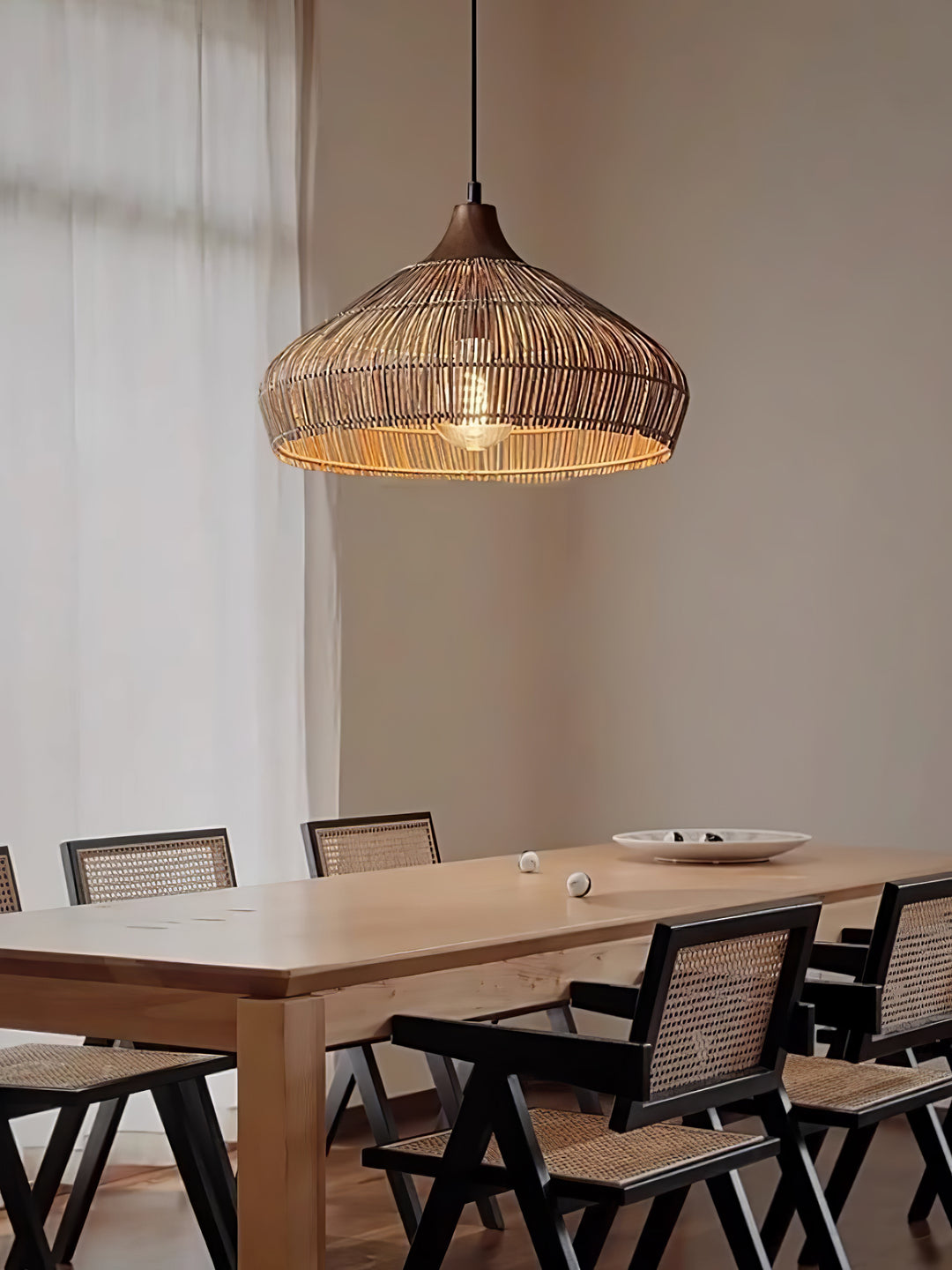 Wicker Rattan Pendant Light - Vakkerlight