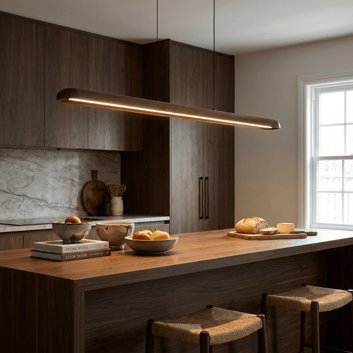 Wide Wood Linear Pendant Light - Vakkerlight