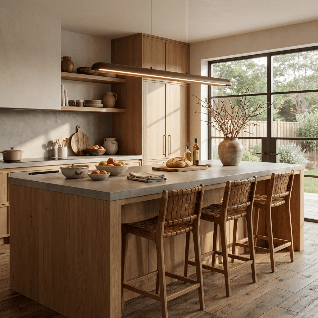 Wide Wood Linear Pendant Light - Vakkerlight