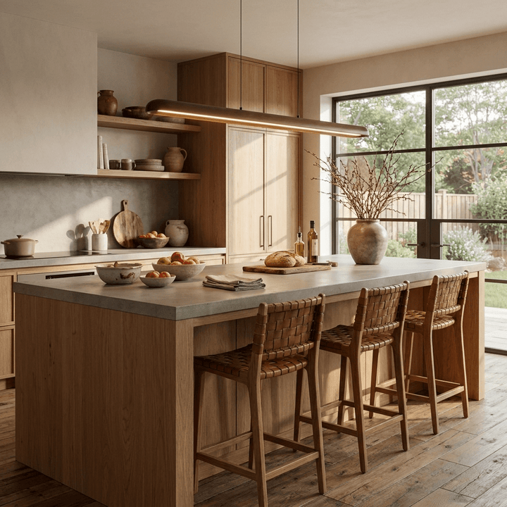 Wide Wood Linear Pendant Light - Vakkerlight