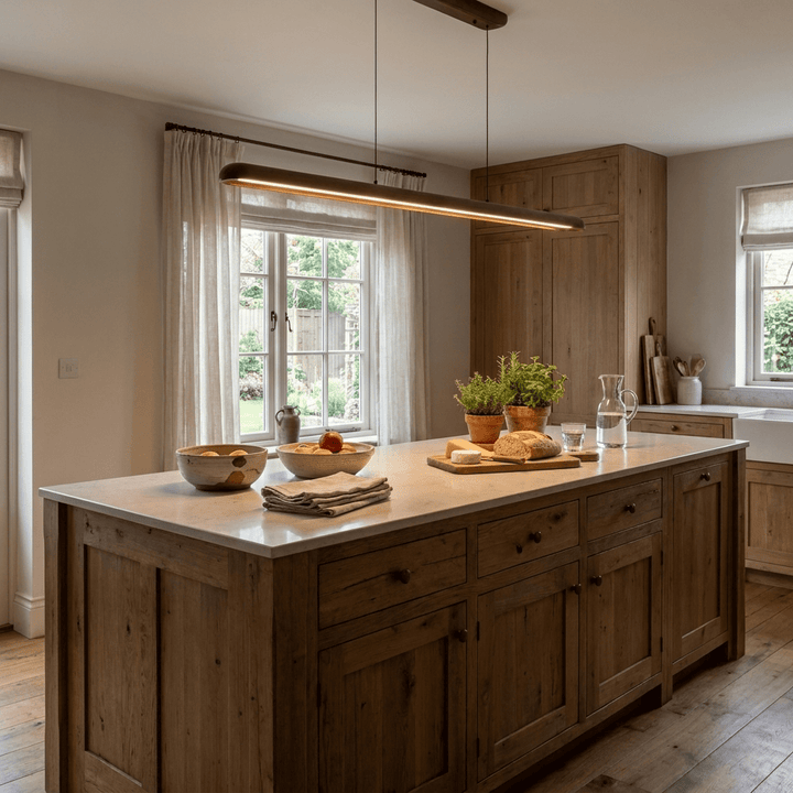 Wide Wood Linear Pendant Light - Vakkerlight