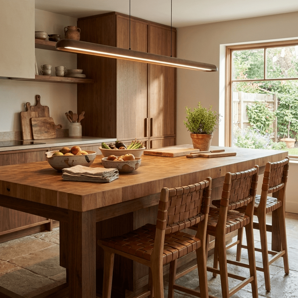 Wide Wood Linear Pendant Light - Vakkerlight