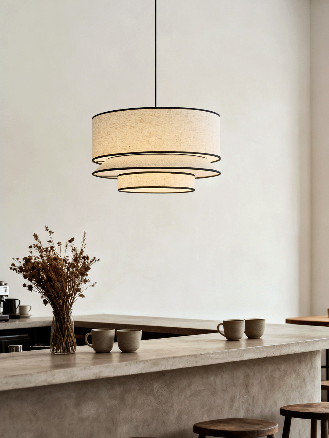 Willow Tiered Linen Pendant Lamp