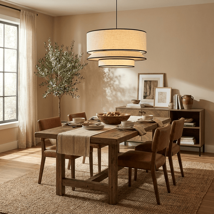 Willow Tiered Linen Pendant Lamp - Vakkerlight