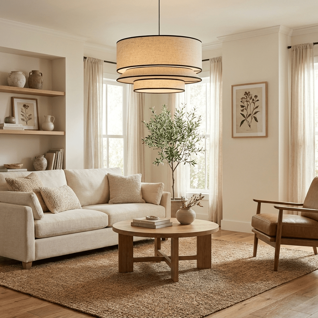 Willow Tiered Linen Pendant Lamp - Vakkerlight