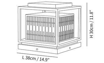Lámpara de poste exterior con rejilla de ventana — Dimension drawings 1