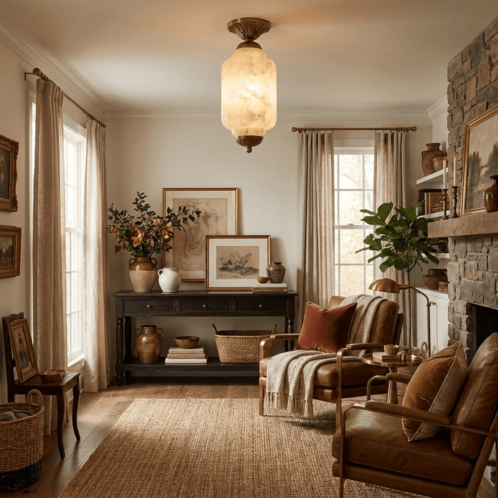 Windsor Alabaster Flush Mount Light - Vakkerlight