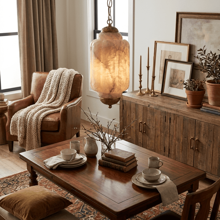 Windsor Alabaster Lantern Pendant Lamp - Vakkerlight