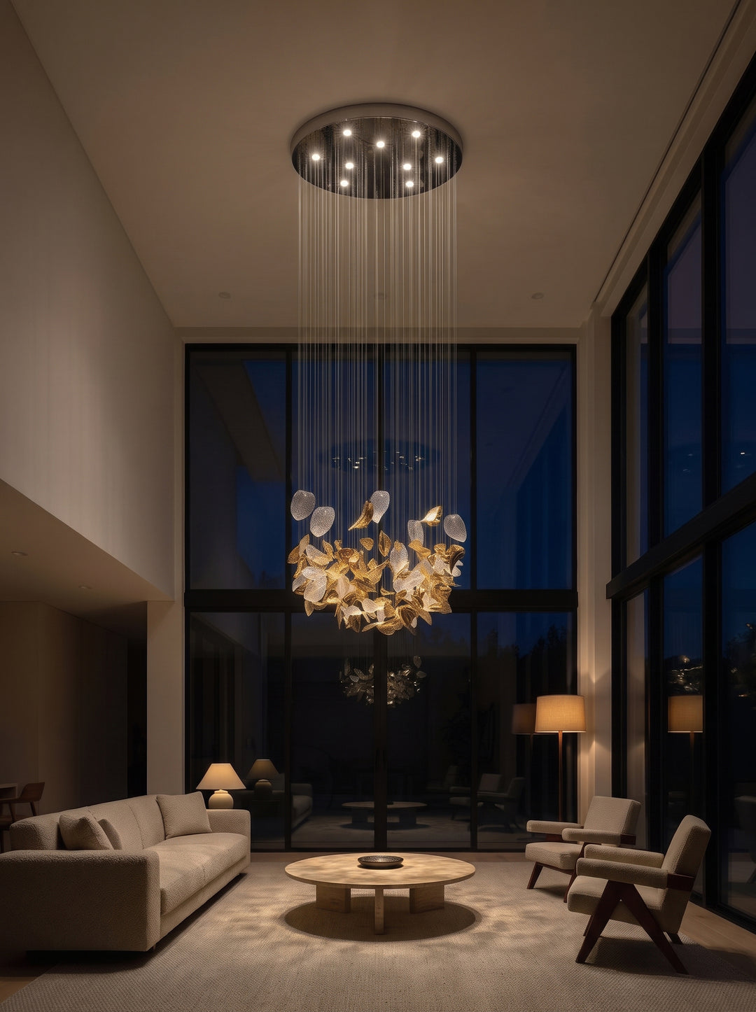 Windswept Leaf Chandelier