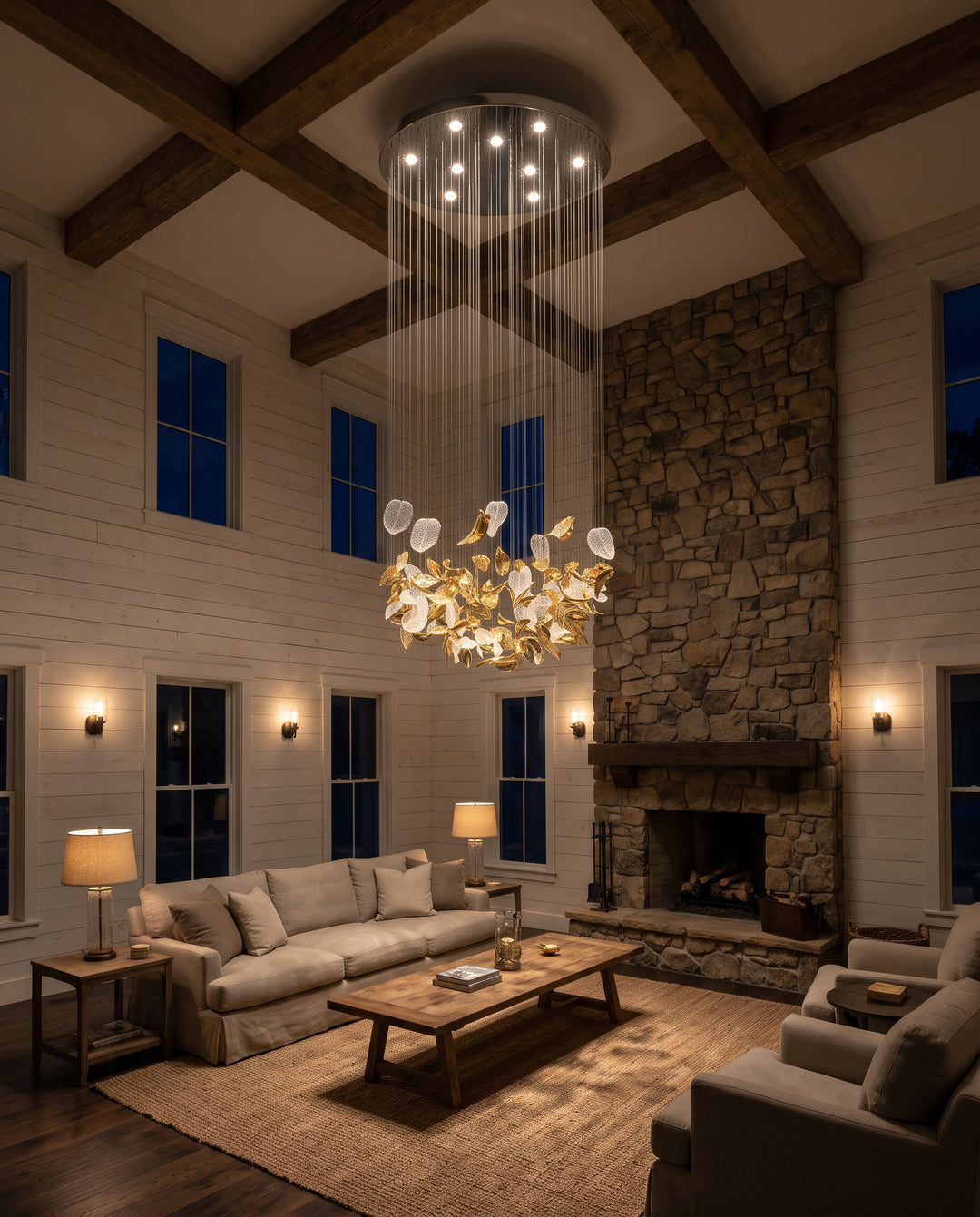 Windswept Leaf Chandelier