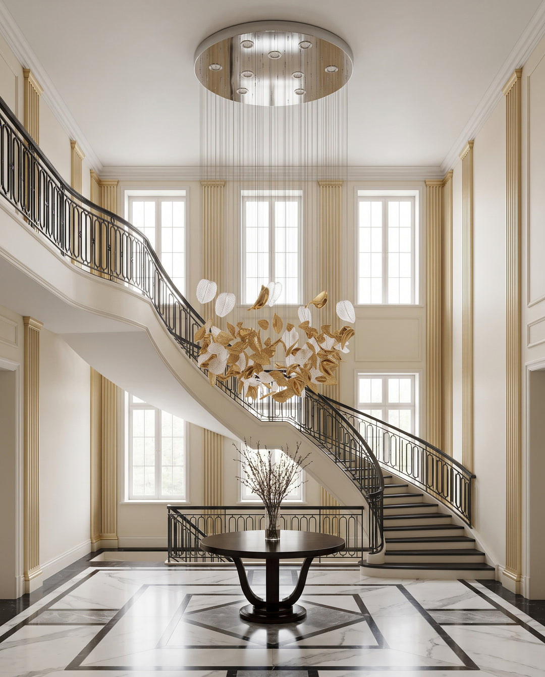 Windswept Leaf Chandelier