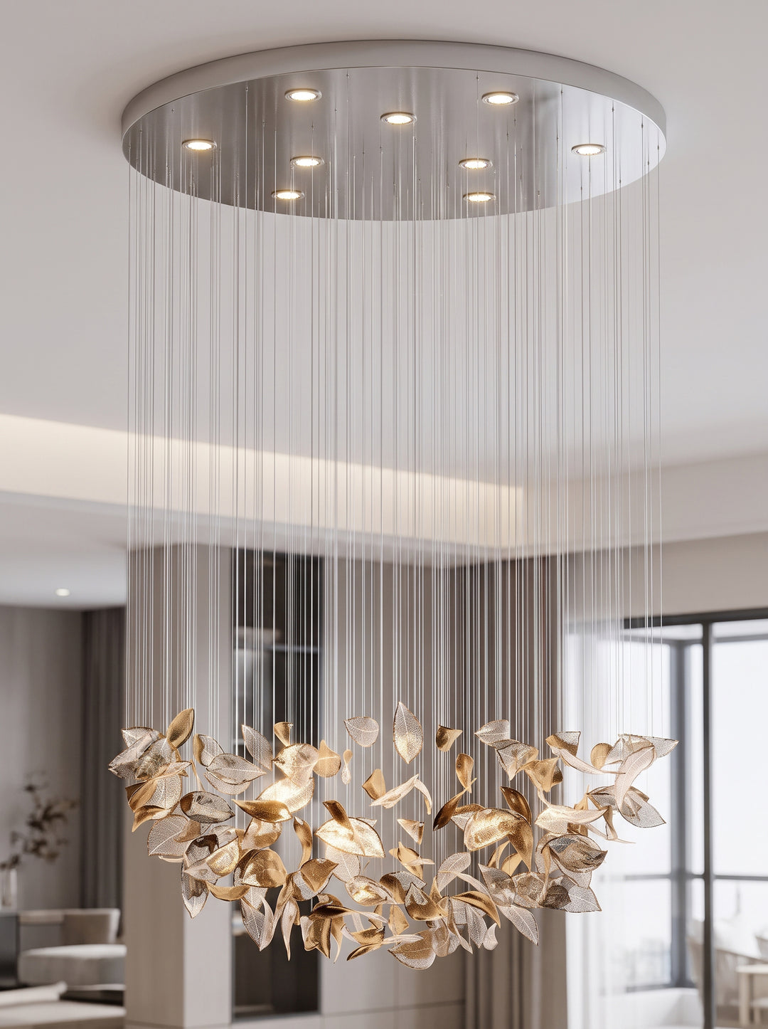 Windswept Leaf Chandelier