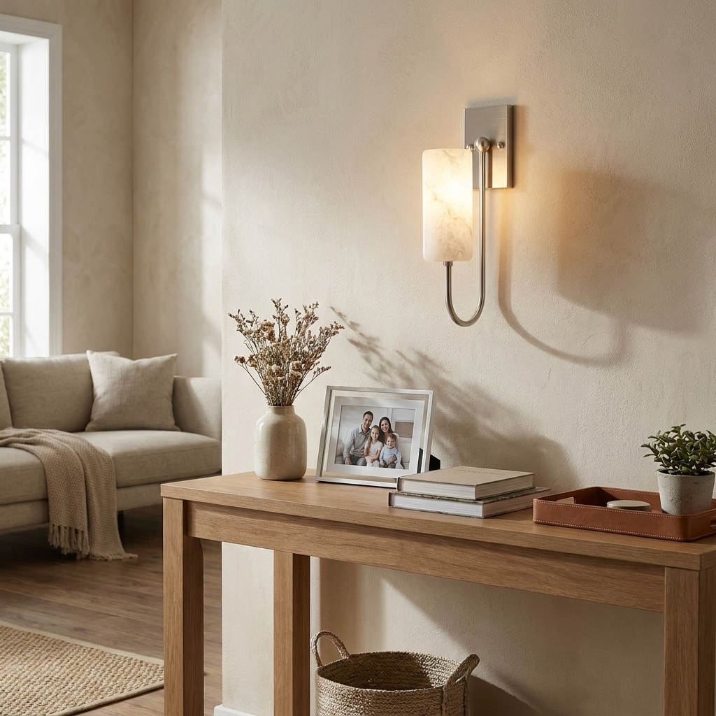 Wishbone Alabaster Wall Sconce
