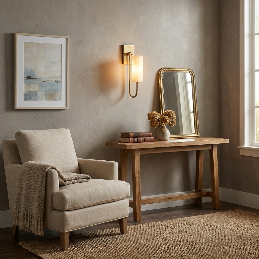 Wishbone Alabaster Wall Sconce