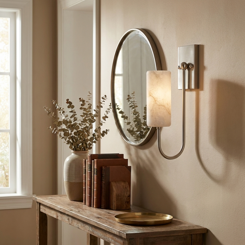 Wishbone Alabaster Wall Sconce
