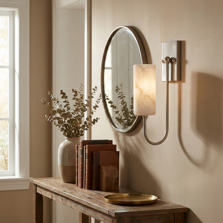 Wishbone Alabaster Wall Sconce