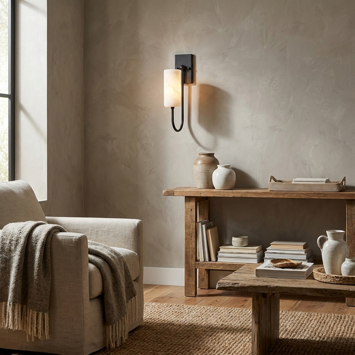 Wishbone Alabaster Wall Sconce