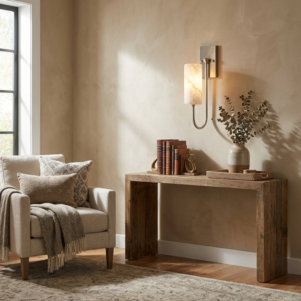 Wishbone Alabaster Wall Sconce