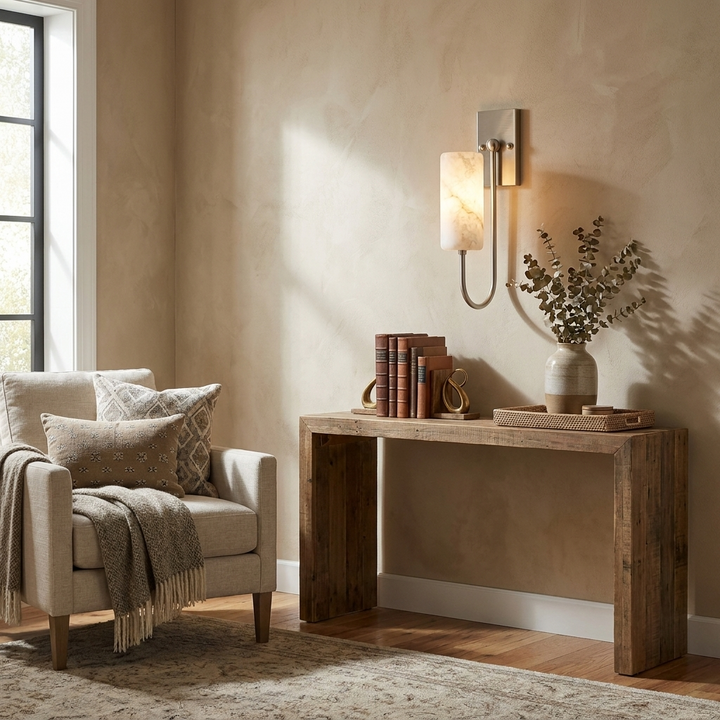 Wishbone Alabaster Wall Sconce