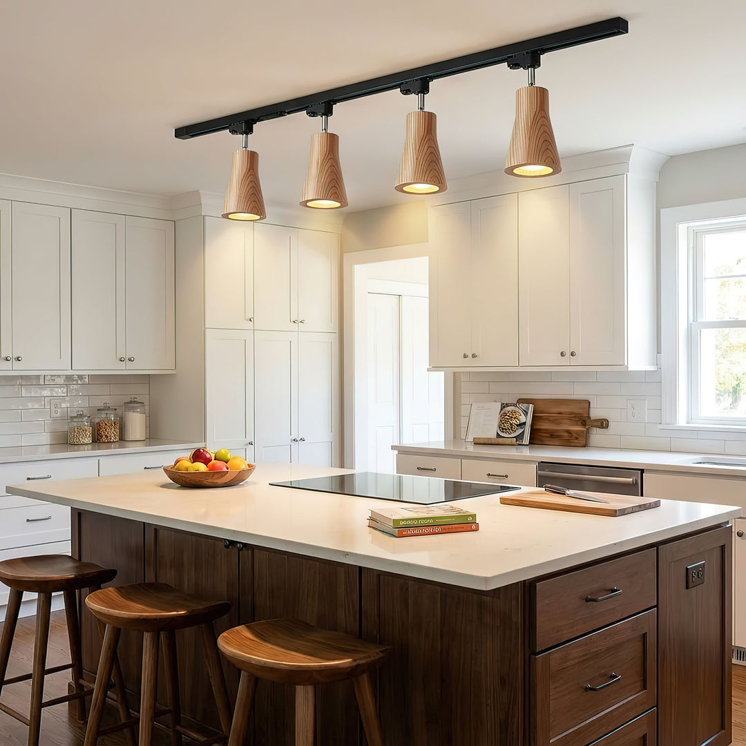 Wood Track Ceiling Lamp