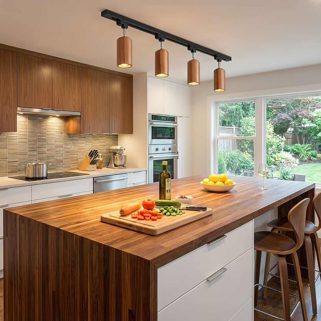 Wood Track Ceiling Lamp