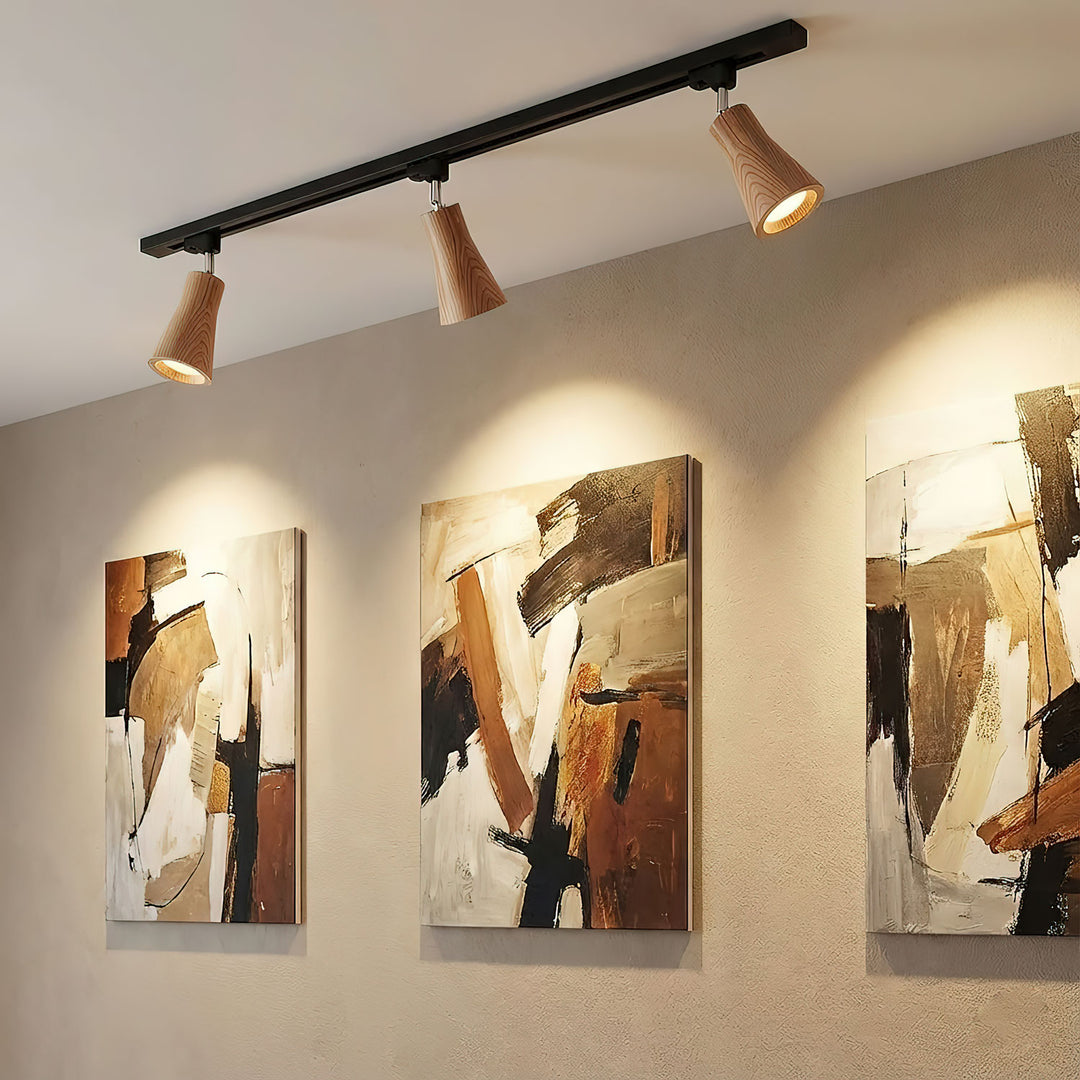 Wood Track Ceiling Lamp