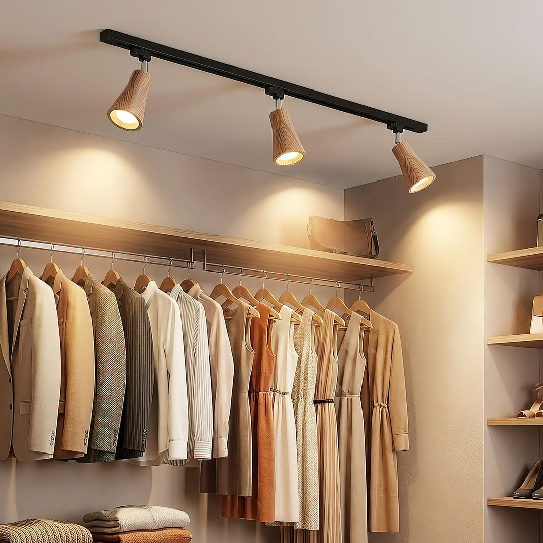 Wood Track Ceiling Lamp