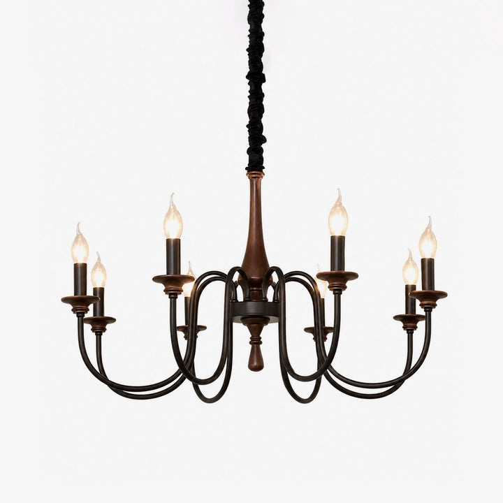 Wood Iron Candle Chandelier - Vakkerlight