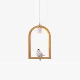Wood Bird Resin Pendant Light
