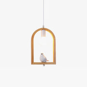 Hanglamp van hout met vogelhars