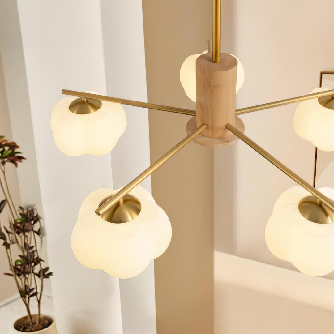 Wooden Cotton Balls Chandelier - Vakkerlight